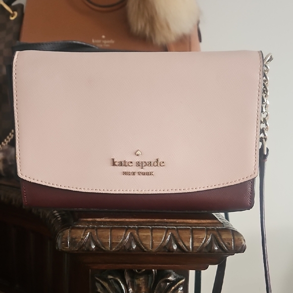 Kate Spade Blush and Burgundy Crossbody Bag